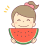 スイカを食べている女の子