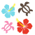 ハイビスカスとホヌ【透過PNG】