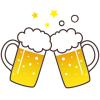 ビールで乾杯イラスト【透過PNG】