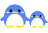 丸っこいペンギン　親子　01　【透過PNG】