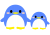丸っこいペンギン　親子　01　【透過PNG】