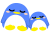 丸っこいペンギン　親子　07　【透過PNG】