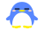丸っこいペンギン　3　【透過PNG】
