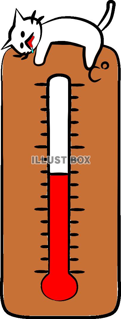 にゃんこと温度計【PNG透過】