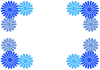 青い花のフレーム1・背景透過処理png画像