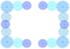 青い花のフレーム2・背景透過処理png画像