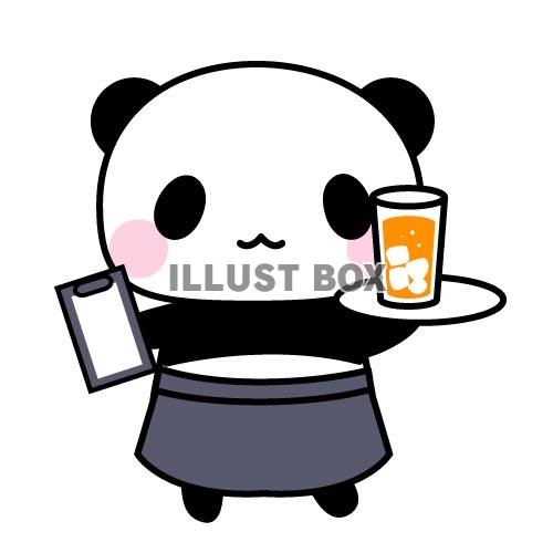 無料イラスト カフェ店員パンダイラスト