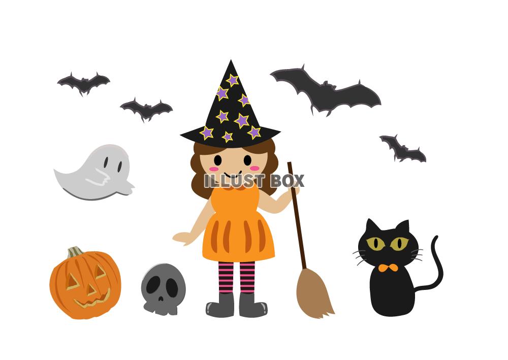 ハロウィンの女の子のイラスト