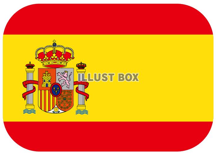 無料イラスト スペイン国旗バッチ風デザイン1 背景透過処理画像