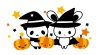 ハロウィンパンダとうさぎさんのイラスト