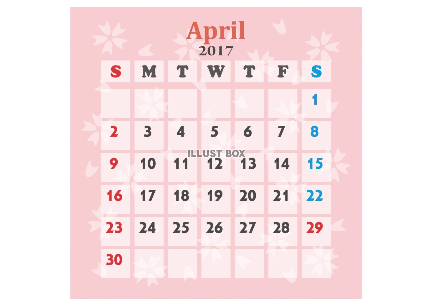 カレンダー 076　2017年04月 〔PING〕