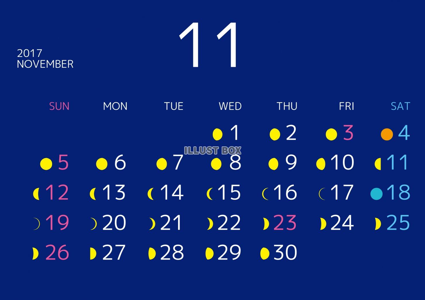 2017年11月　月のリズムカレンダー