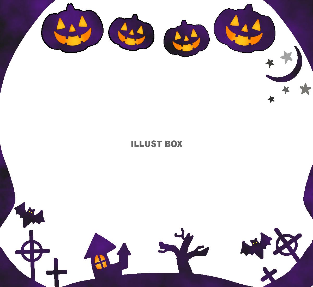 ハロウィンナイトフレーム①　透過png