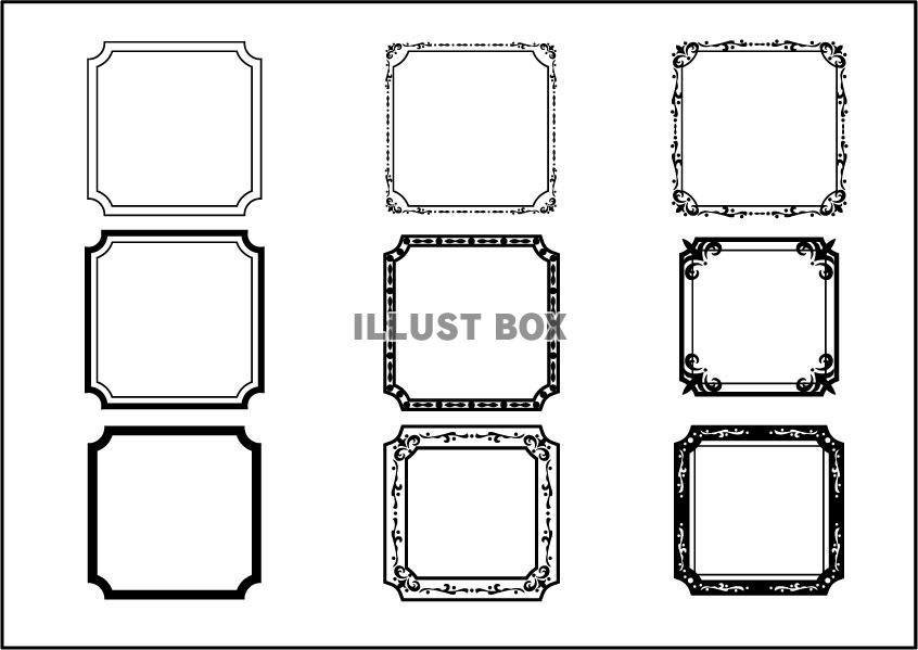 無料イラスト 飾り枠正方形aブラック