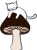 にゃんことしいたけ【PNG】