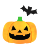 ハロウィンカボチャとコウモリ　透過png