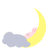 月で寝るうさぎ