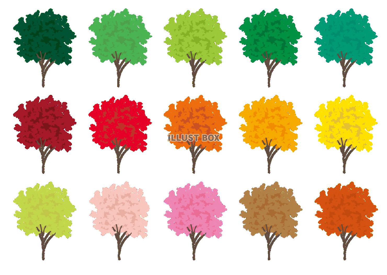 無料イラスト 四季の木15種