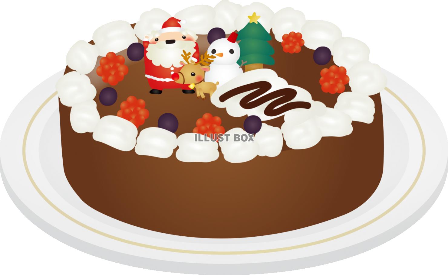 無料イラスト クリスマスケーキ チョコ