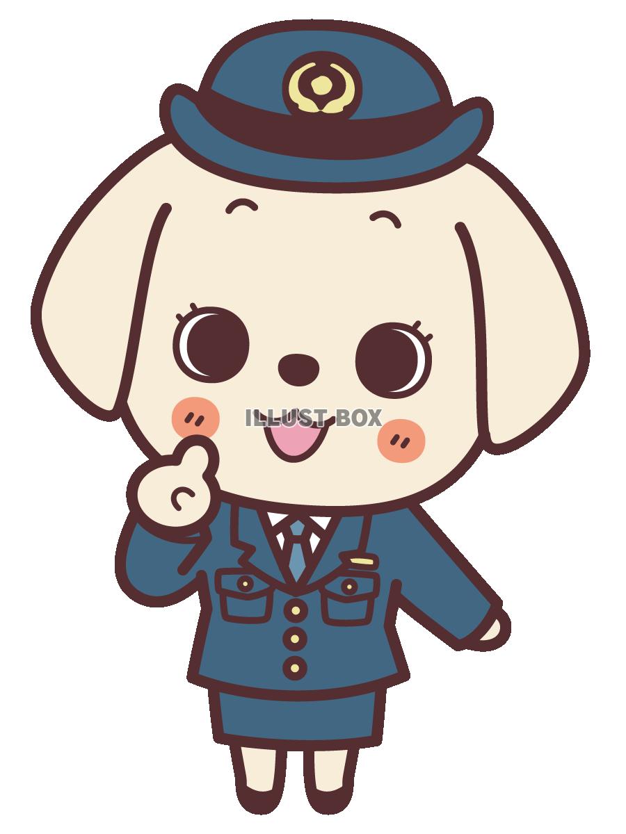 無料イラスト 犬の女性警察官