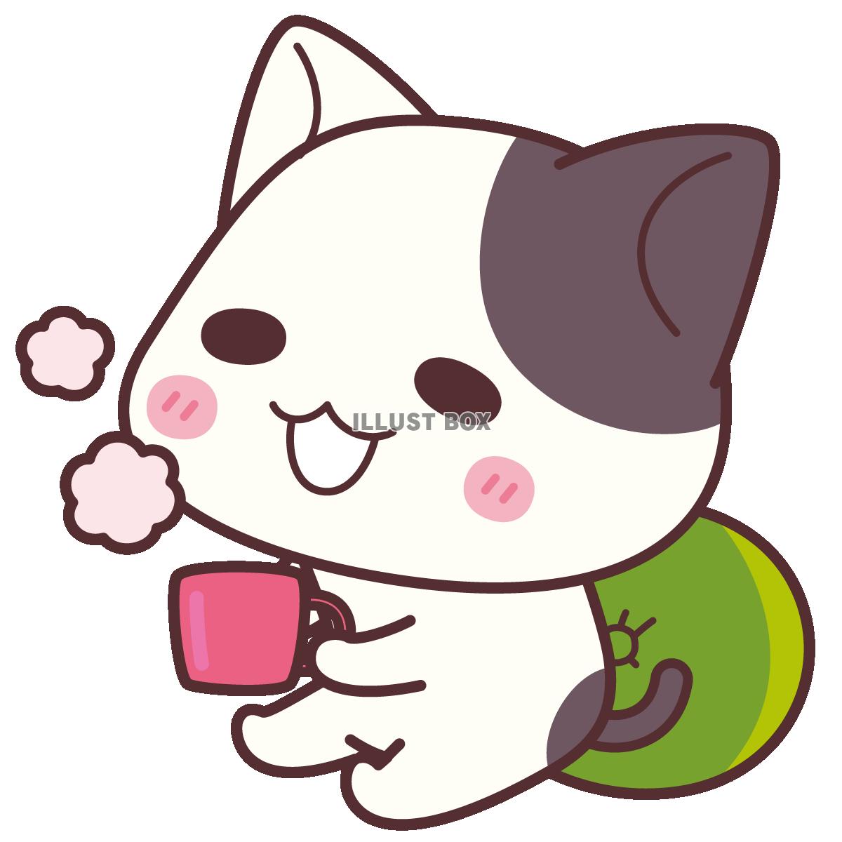 無料イラスト あったか い ぶち猫 にゃんこ