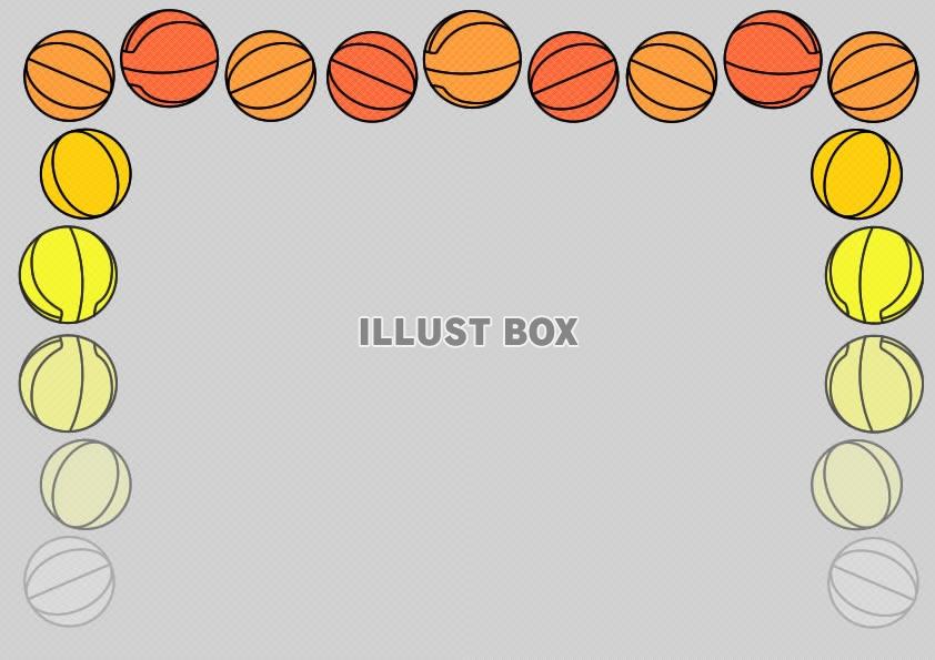 バスケットボール表彰状イラスト11横型
