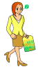 ショッピングに行くおしゃれな女性1・背景透過処理png画像