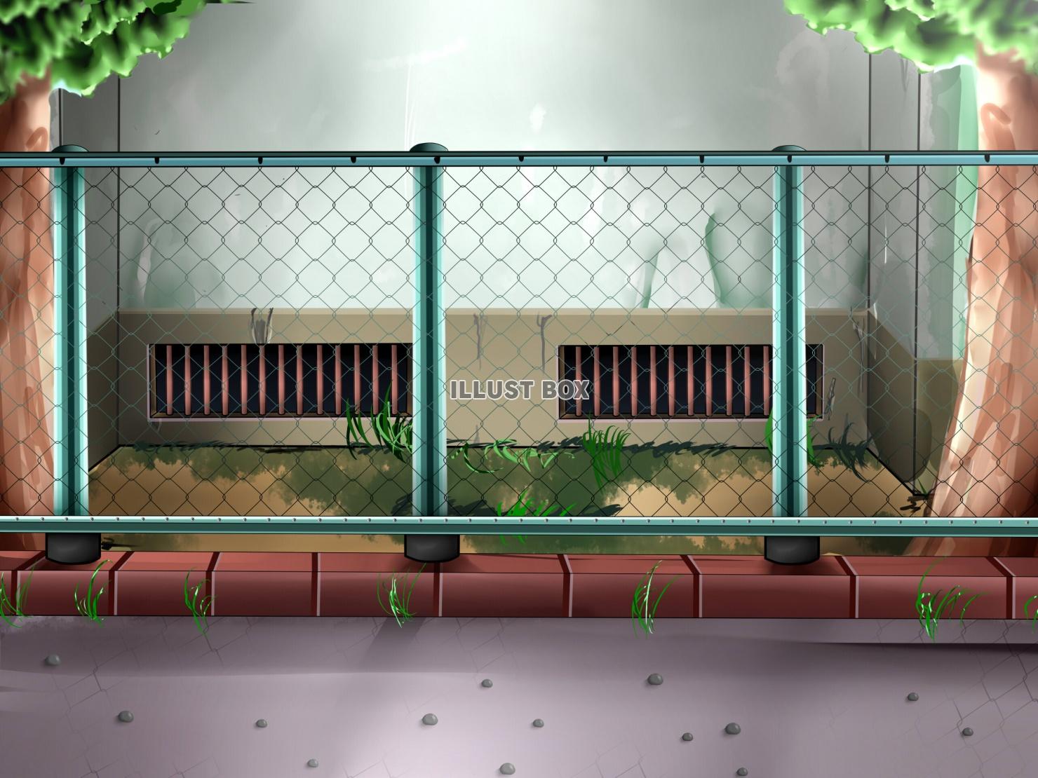 無料イラスト 学校背景 校舎裏