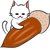 にゃんことどんぐり【PNG】