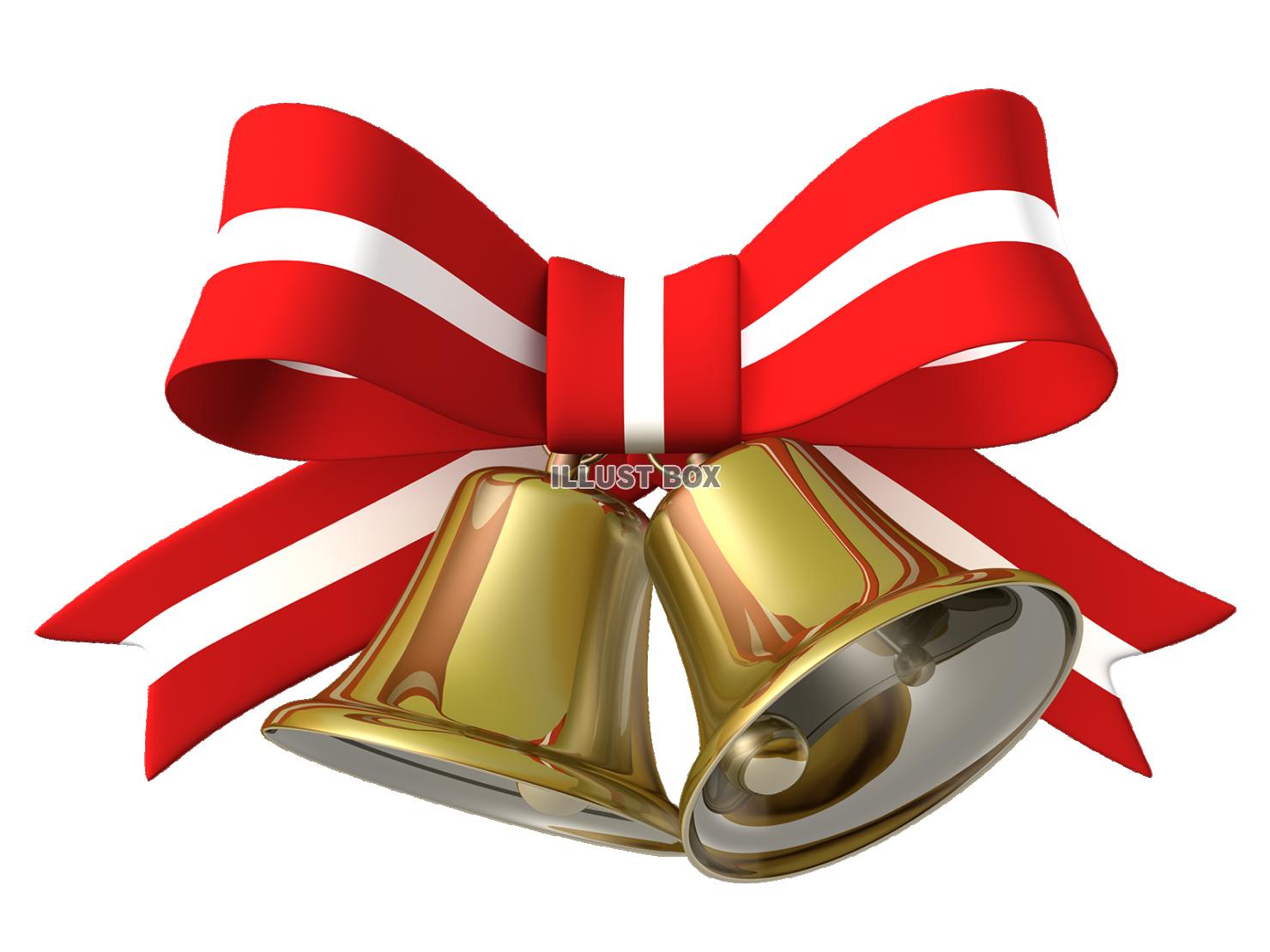 無料イラスト クリスマスベル リボン2 無料イラスト クリスマスベル リボン2