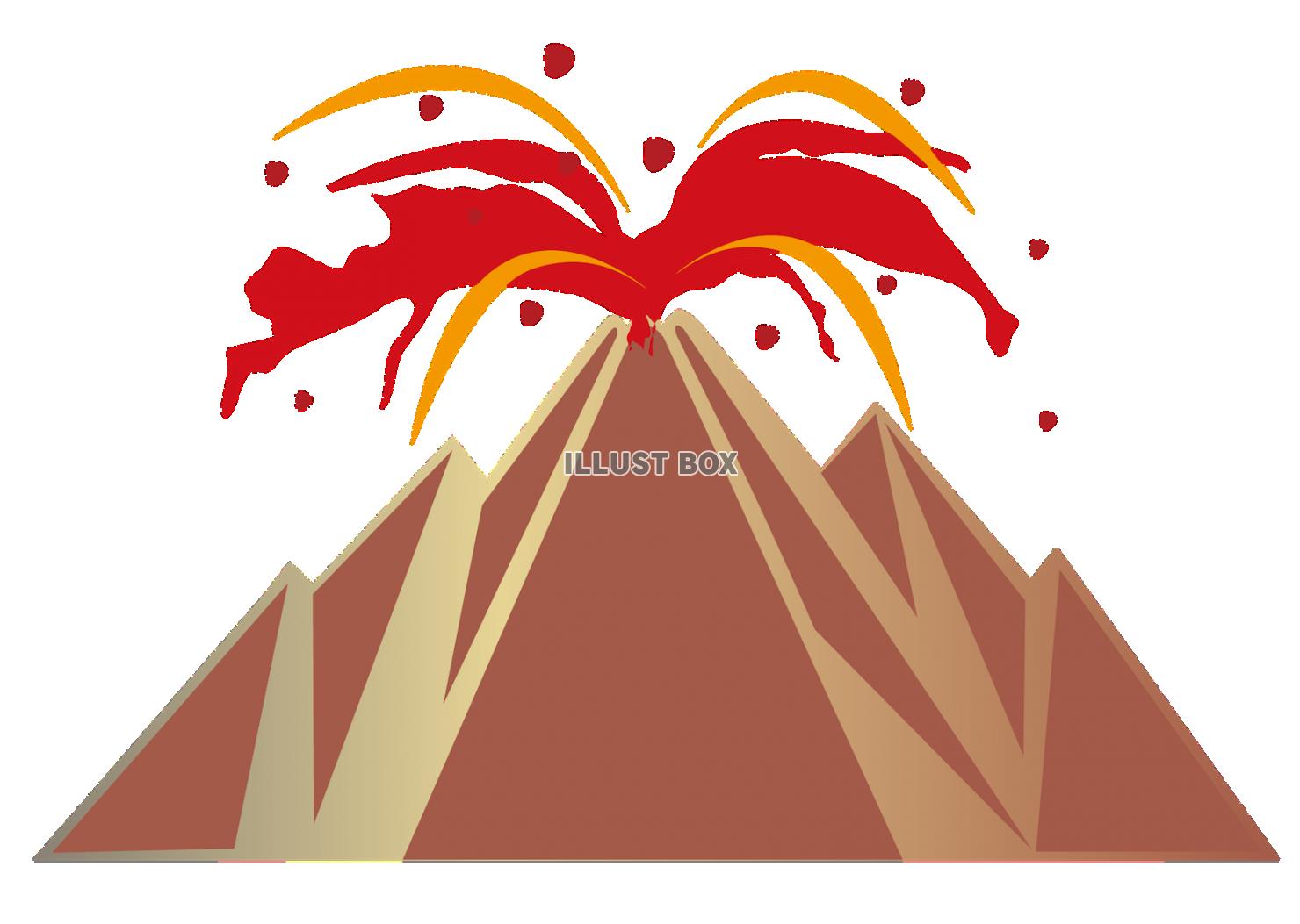無料イラスト 火山の噴火