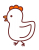 雌鶏(めんどり)のイラスト　(透過PNG)