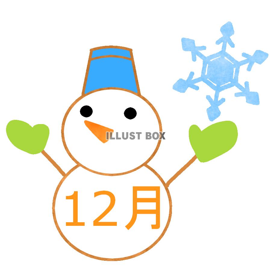 １２月のロゴ入り雪だるま　透過png