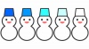 ゆきだるまのイラスト（複数）5