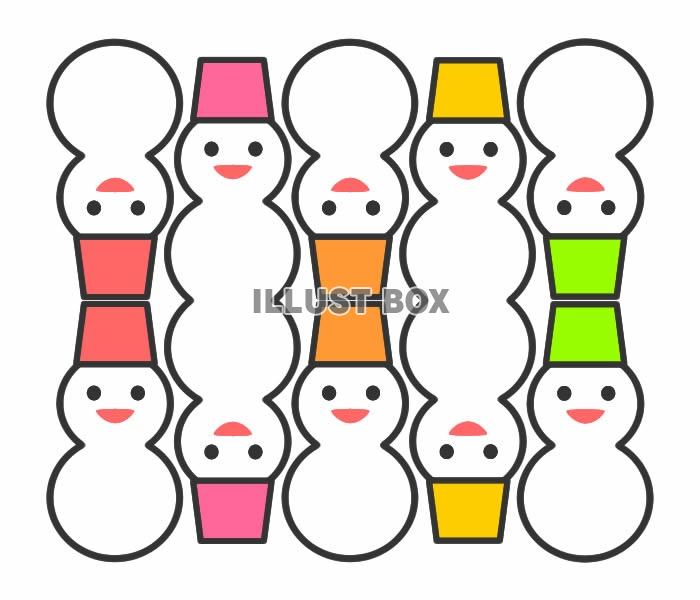 ゆきだるまのイラスト（複数）6