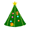 クリスマスツリーのイラスト　透過png