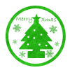 クリスマスツリー緑色イラスト　透過png