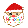 Xmasの文字入りサンタクロース　透過png