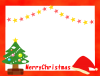 クリスマスツリーとサンタの帽子のフレーム　透過png