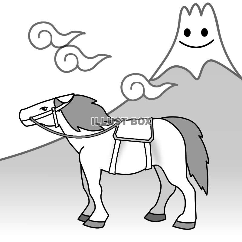 馬と富士山イラスト8・jpeg画像