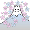 桜と富士山のイラスト3・背景透過処理png画像