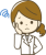 白衣の女性、困り顔。（透過PNG）