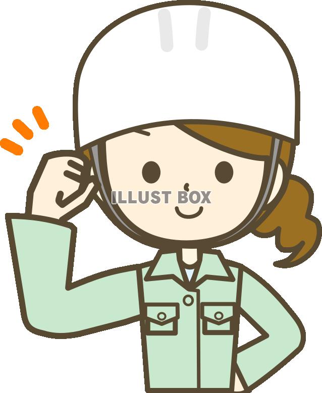 作業員の女性（透過PNG)