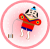 やっこ凧　ピンク丸枠