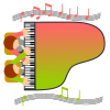 ピアノ連弾イラスト3・背景透過処理png画像