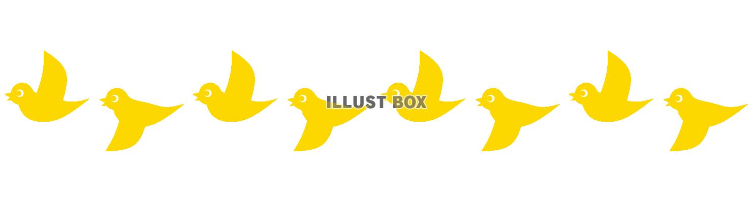 羽ばたく鳥ののライン　黄　(透過PNG)