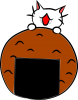 にゃんこさんと大きなせんべい【PNG】