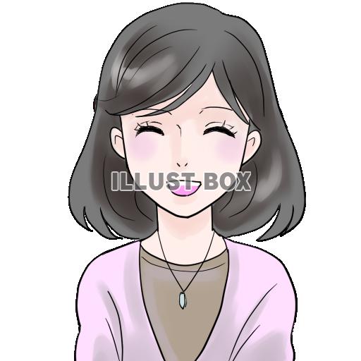 笑顔女性 イラスト無料