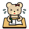 勉強しているクマ4　(透過PNG)
