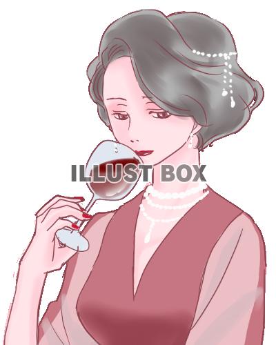 ワインを飲む女性